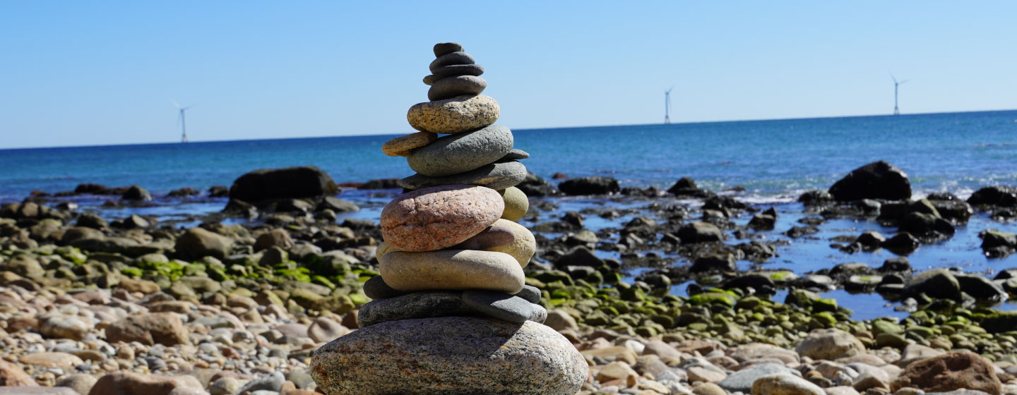 Stack of rocks by the ocean